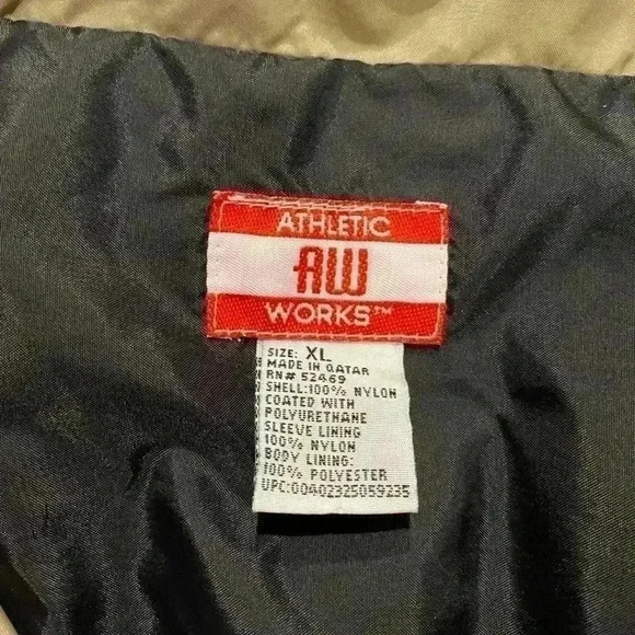Athletic Works Vintage Nylon Windbreaker Track Jacket size XL color beige - Picture 3 of 6